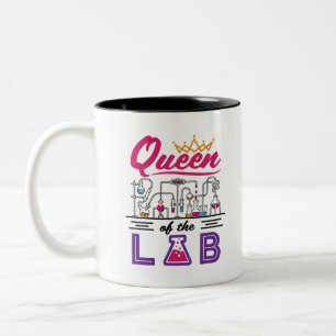 Queen of the Lab Laboratory Technician Scientist Two-Tone Coffee Mug