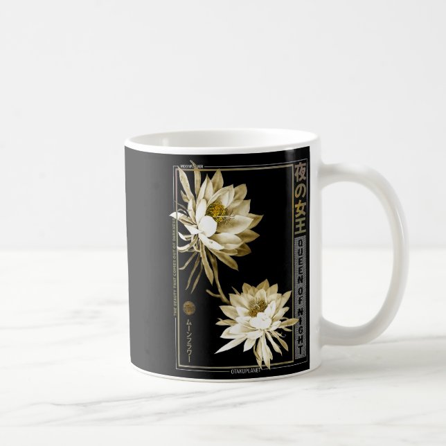 Queen Of The Night Moonflower Ephyllum Japanese Fl Coffee Mug (Right)