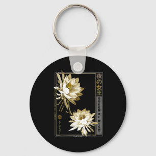Queen Of The Night Moonflower Ephyllum Japanese Fl Keychain