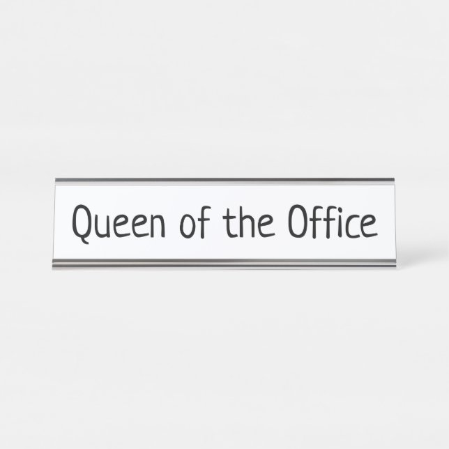 Queen of the Office Desk Name Plate (Front)