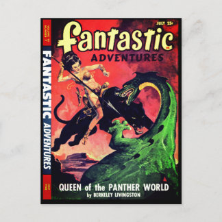 Queen of the Panther World: Fantasy Pulp Fiction Postcard