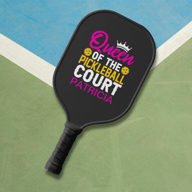 Queen of the Pickleball Court Fun Monogram Name   Pickleball Paddle (Add name to personalize.  See the collection for matching items.)
