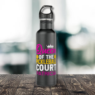 Queen of the Pickleball Court Personalized Name 710 Ml Water Bottle
