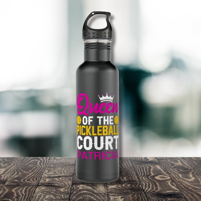 Queen of the Pickleball Court Personalized Name 710 Ml Water Bottle (Add a name to personalize.  See collection for other items)