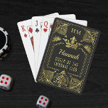 Queen of the Quarantine Black Gold Monogram Crown Playing Cards<br><div class="desc">There's no reason you can't enjoy fancy things while you're quarantined, especially if you're the queen in your family. This ultra-luxurious, personalized playing card design includes your monogram and name in black and (faux, printed) gold, complete with crown and lots of intricate, vintage flourishes. The best part? You can also...</div>