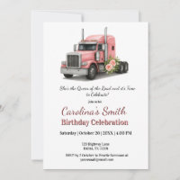 Queen of the Road Birthday Female Truck Driver