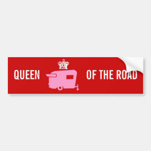 Queen of the Road - Travel Trailer Humour Bumper Sticker