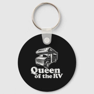 Queen Of The Rv Funny Camping Retro Motorhome Wome Keychain