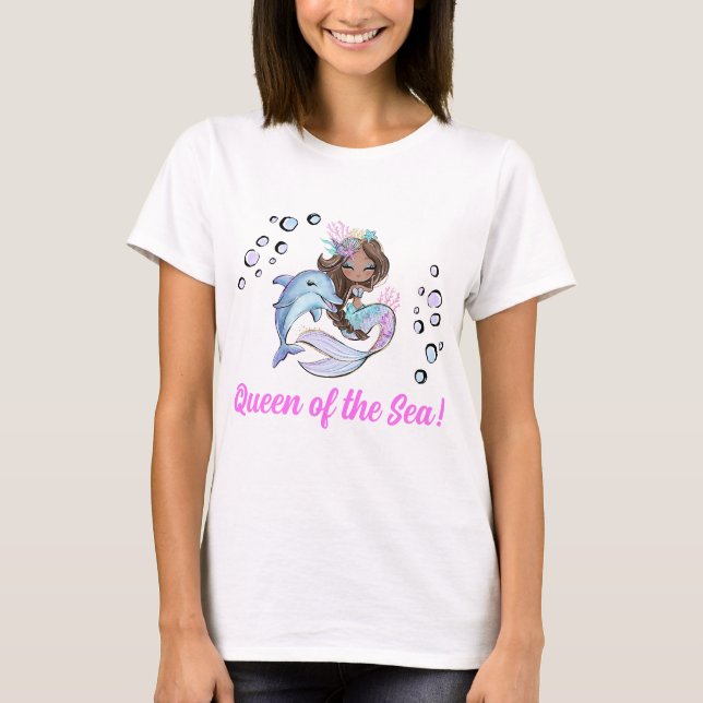 Queen of the Sea: Mermaid-Themed Tshirt for Mother (Front)