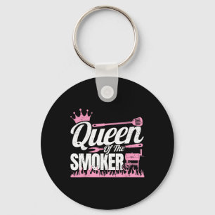 Queen Of The Smoker Grill Women Beef Brisket Smoki Keychain