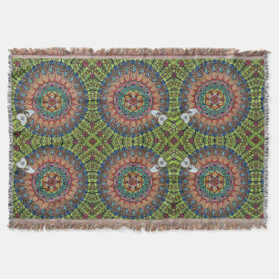 Queen Of The Snakes (hand-drawn monochrome) Throw Blanket