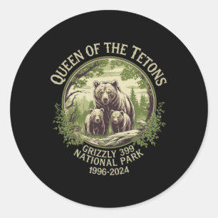 Queen Of The Tetons Grizzly 9 Wildlife Preserve 19 Classic Round Sticker