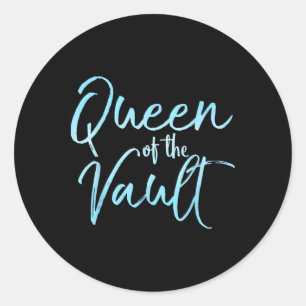 Queen Of The Vault Shirt Cute Gymnastics Gift Gymn Classic Round Sticker