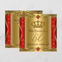 Queen or King Regal Red Gold 60th Birthday Party