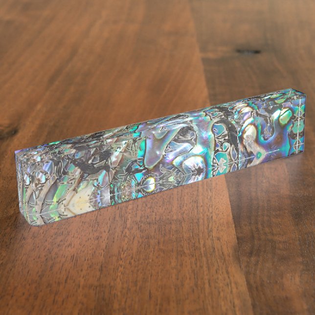 Queen paua shell nameplate (Side)