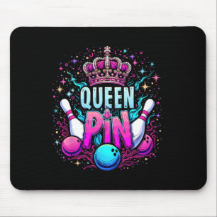 Queen Pin Shirt Bowler Bowling League For Bowling Mouse Pad