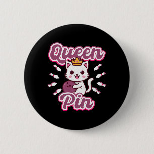 Queen Pin Women's Girls Bowling Cat
