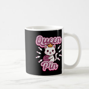 Queen Pin Women's Girls Bowling Cat Coffee Mug