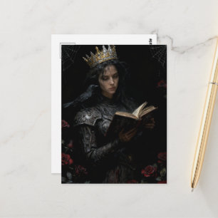 Queen Reading a Book Postcard