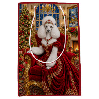 Queen Ruby Poodle ,Holiday Medium Gift Bag