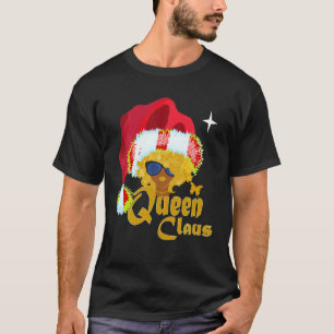 Queen Santa African American Christmas for Women M T-Shirt