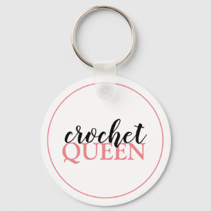 Queen Script Crochet Keychain