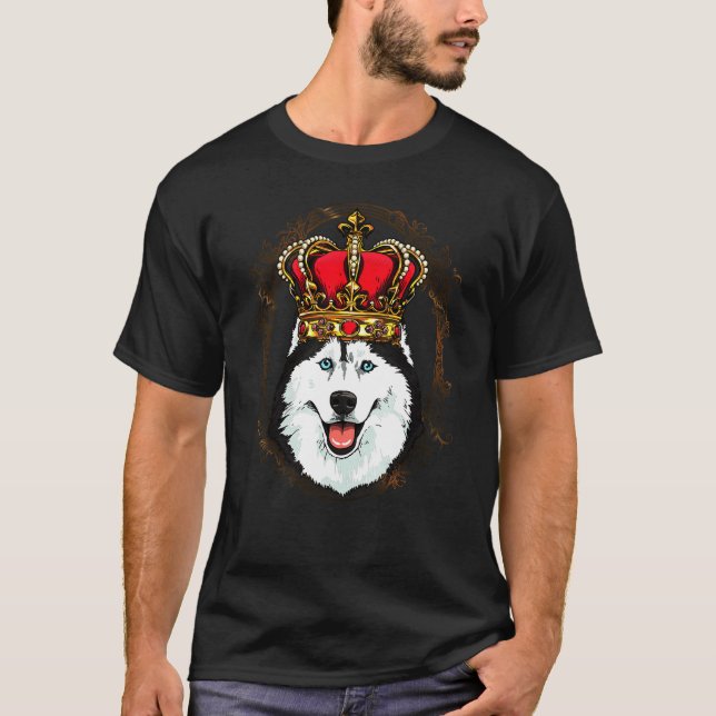 Queen Siberian Husky Dog T-Shirt (Front)