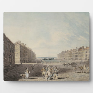 Queen Square, London, 1786 (w/c and pen and ink ov Plaque
