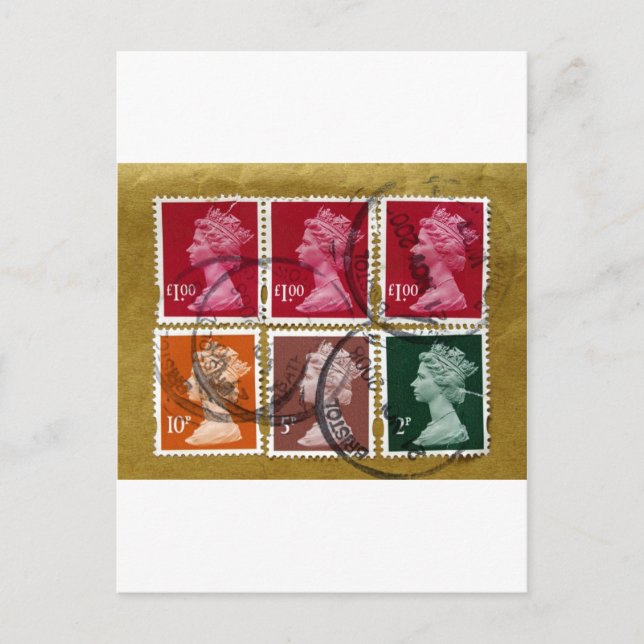 Queen stamp postcard (Front)