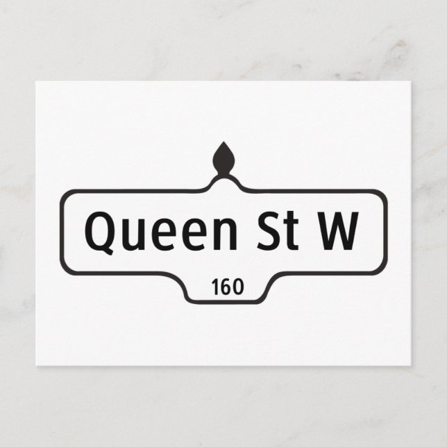 Queen Street West, Toronto Street Sign Postcard (Front)