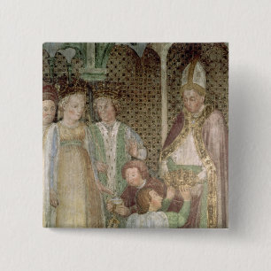 Queen Theodolinda and Pope Gregory the Great 2 Inch Square Button