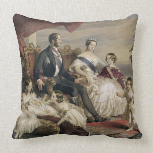 Queen Victoria (1819-1901) and Prince Albert (1819 Throw Pillow