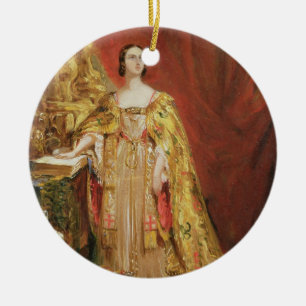 Queen Victoria (1819-1901) Taking the Coronation O Ceramic Ornament