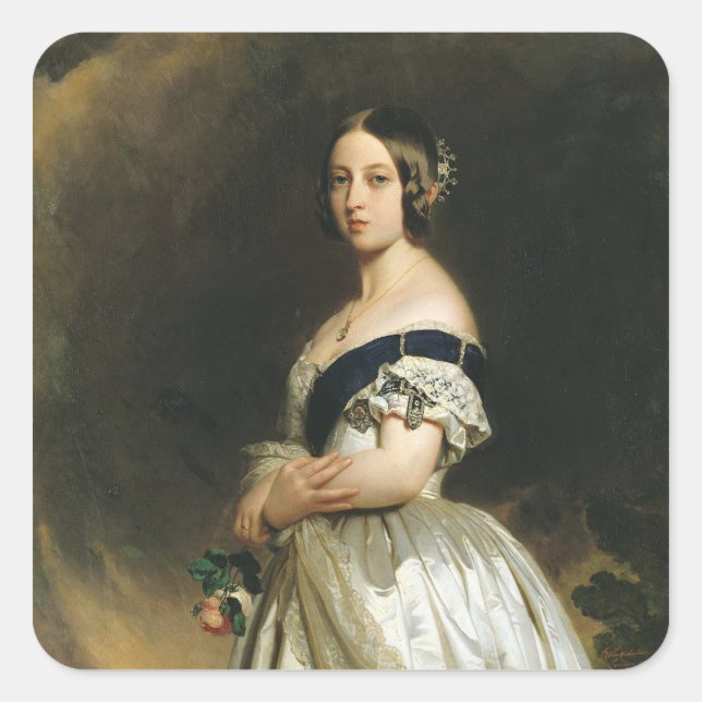 Queen Victoria  1842 Square Sticker (Front)