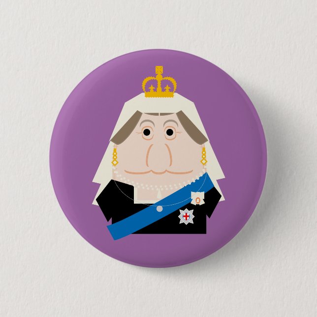 Queen Victoria 2 Inch Round Button (Front)