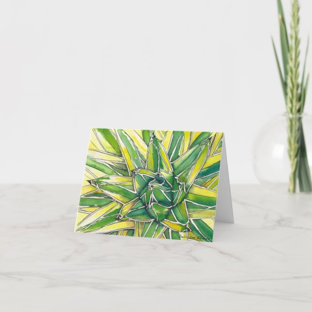 Queen Victoria Agave Watercolor by DLB Card (Front)