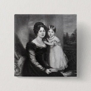 Queen Victoria as an infant with her mother 2 Inch Square Button