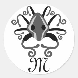 Queen Victoria Black Kraken Classic Round Sticker