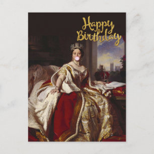 QUEEN VICTORIA BLOWING A PINK BUBBLE GUM  POSTCARD