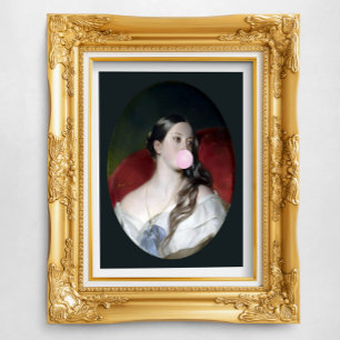 Queen Victoria Blowing Pink Bubble gum Poster