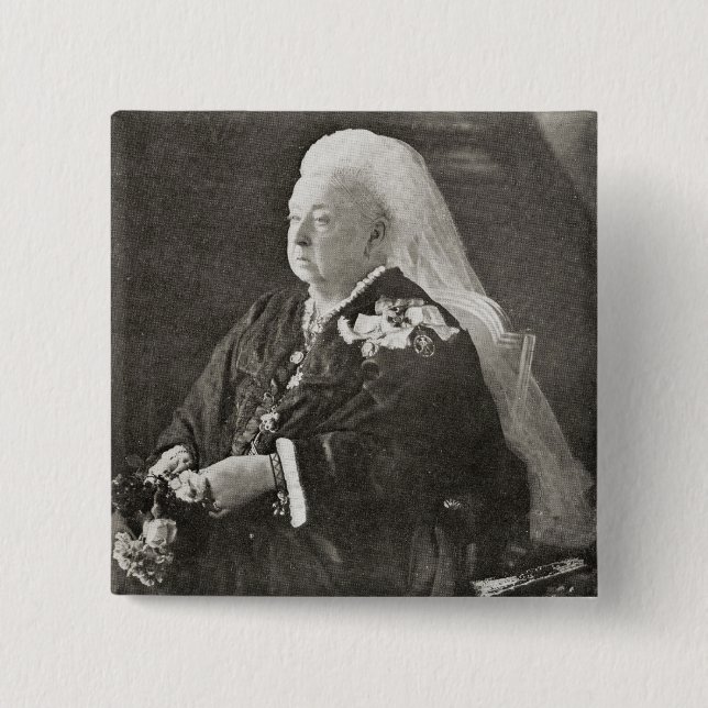 Queen Victoria  c.1899 2 Inch Square Button (Front)