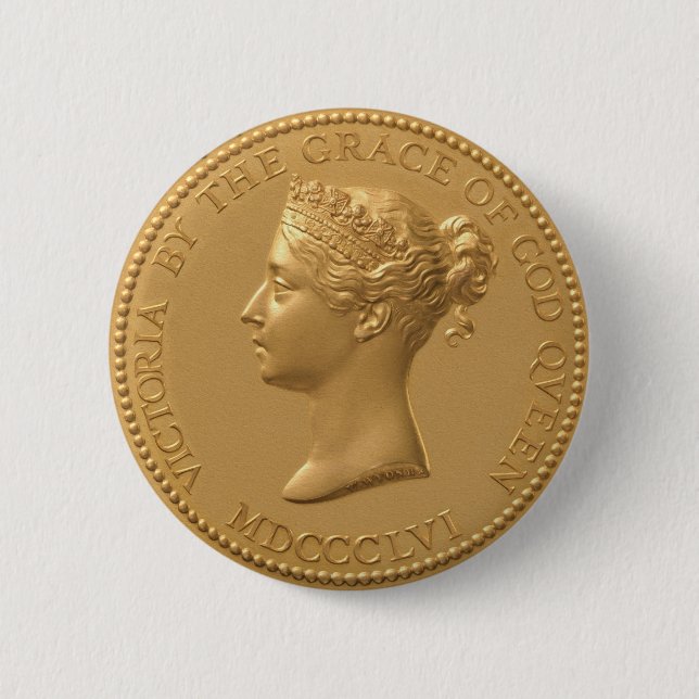 Queen Victoria Coin 2 Inch Round Button (Front)
