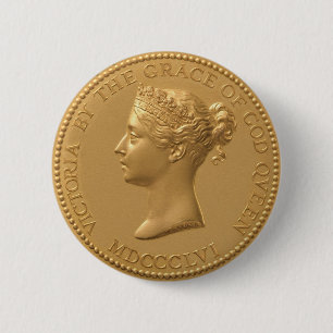 Queen Victoria Coin 2 Inch Round Button