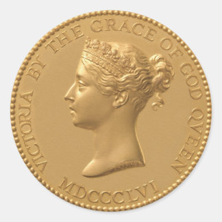 Queen Victoria Coin Classic Round Sticker