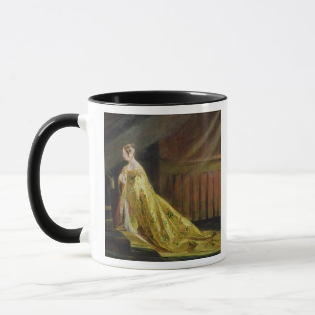 Queen Victoria in Her Coronation Robe, 1838 (oil o Mug (Left)