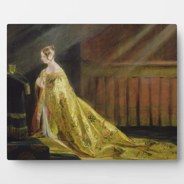 Queen Victoria in Her Coronation Robe, 1838 (oil o Plaque (Front)