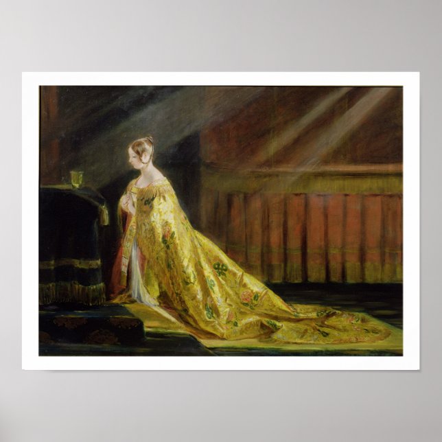 Queen Victoria in Her Coronation Robe, 1838 (oil o Poster (Front)
