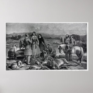 Queen Victoria landing at Loch Muick Poster