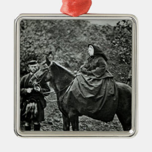 Queen Victoria on horseback at Balmoral , 1863 Metal Ornament