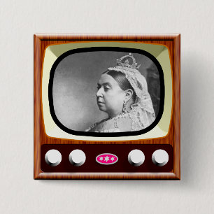 Queen Victoria on Retro TV 2 Inch Square Button